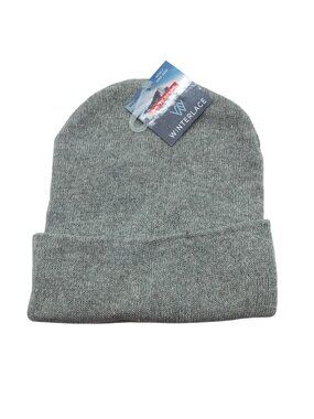 Winterlace Beanie Knit Cuffed Gray Unisex One Size